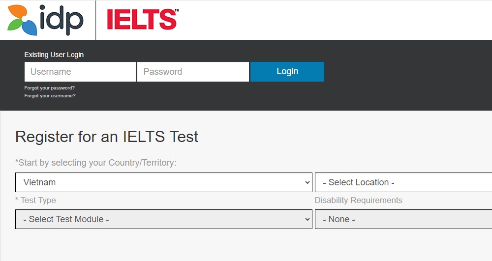 Thao tác đăng ký thi IELTS IDP rất đơn giản