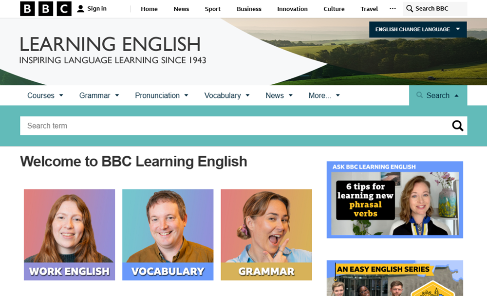 BBC Learning English cung cấp nhiều kiến thức cho người học IELTS