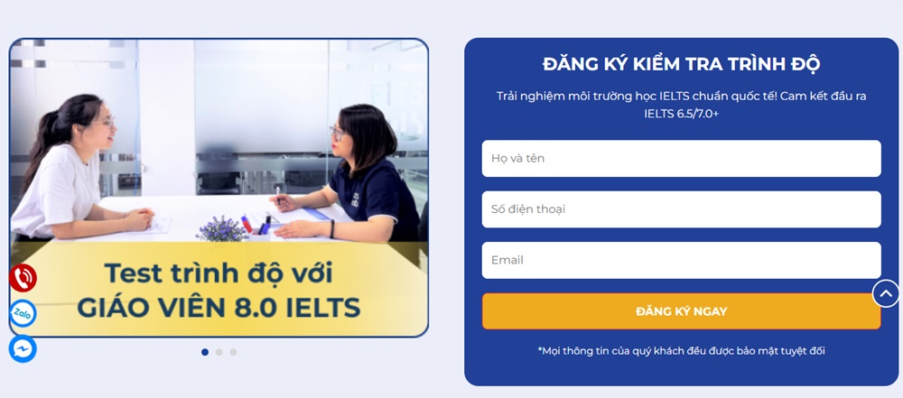 Thí sinh có thể đăng ký test trình độ tại IELTS Lab