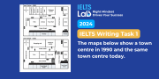 IELTS Writing Task 1 Map: Town Centre 1990 to Today – Bài mẫu